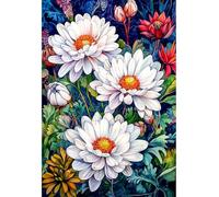 MIRONS 11CT Canevas Broderie Point de Croix Kit Complet, Fleurs DIY Crafts Kits de Couture à la Main Broderie Estampée pour les Débutants Motif Pré-imprimé 40x50cm