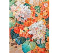 MIRONS 11CT Canevas Broderie Point de Croix Kit Complet, Fleurs DIY Crafts Kits de Couture à la Main Broderie Estampée pour les Débutants Motif Pré-imprimé 40x50cm