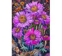 MIRONS 11CT Canevas Broderie Point de Croix Kit Complet, Fleurs DIY Crafts Kits de Couture à la Main Broderie Estampée pour les Débutants Motif Pré-imprimé 40x50cm