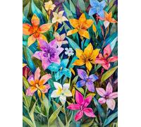 MIRONS 11CT Canevas Broderie Point de Croix Kit Complet, Fleurs DIY Crafts Kits de Couture à la Main Broderie Estampée pour les Débutants Motif Pré-imprimé 40x50cm