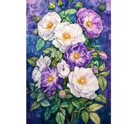 MIRONS 11CT Canevas Broderie Point de Croix Kit Complet, Fleurs DIY Crafts Kits de Couture à la Main Broderie Estampée pour les Débutants Motif Pré-imprimé 40x50cm