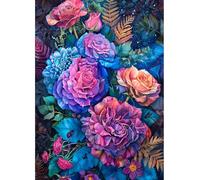 MIRONS 11CT Cross Stitch Embroidery Starter Kit, Fleurs Kit de Couture à la Main Canevas Broderie Point de Croix Kit Complet Adulte Debutant 40x50cm