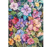 MIRONS 11CT Cross Stitch Embroidery Starter Kit, Fleurs Kit de Couture à la Main Canevas Broderie Point de Croix Kit Complet Adulte Debutant 40x50cm