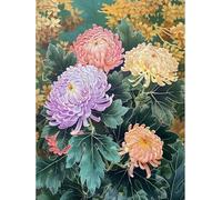 MIRONS 11CT Cross Stitch Embroidery Starter Kit, Fleurs Kit de Couture à la Main Canevas Broderie Point de Croix Kit Complet Adulte Debutant 40x50cm