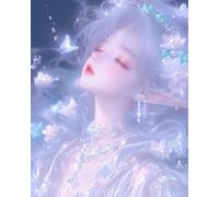 MIRONS 11CT Kits de Point de Croix Estampé Bricolage, Filles, fleurs et papillons Kit Canevas Complet Avec Fils au Point de Croix, Broderie Point de Croix Kit Adulte Debutant 40x50cm