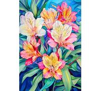 MIRONS 11CT Kits de Point de Croix Estampé Bricolage, Fleurs Kit Canevas Complet Avec Fils au Point de Croix, Broderie Point de Croix Kit Adulte Debutant 40x50cm