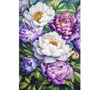 MIRONS 11CT Kits de Point de Croix Estampé Bricolage, Fleurs Kit Canevas Complet Avec Fils au Point de Croix, Broderie Point de Croix Kit Adulte Debutant 40x50cm