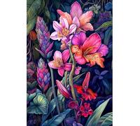 MIRONS 11CT Kits de Point de Croix Estampé Bricolage, Fleurs Kit Canevas Complet Avec Fils au Point de Croix, Broderie Point de Croix Kit Adulte Debutant 40x50cm