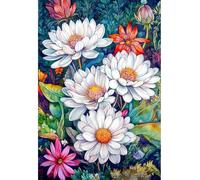 MIRONS 11CT Kits de Point de Croix Estampé Bricolage, Fleurs Kit Canevas Complet Avec Fils au Point de Croix, Broderie Point de Croix Kit Adulte Debutant 40x50cm