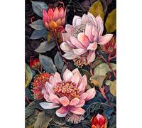 MIRONS 11CT Kits de Point de Croix Estampé Bricolage, Fleurs Kit Canevas Complet Avec Fils au Point de Croix, Broderie Point de Croix Kit Adulte Debutant 40x50cm