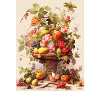 MIRONS Broderie diamant, Fruits riches, 40 x 50 cm, Peinture diamant adulte, Non pliant