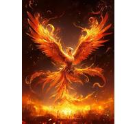 MIRONS Canevas Broderie Point de Croix Kit Complet, Beau Phénix,P,40 * 50cm 11CT Kit Broderie Point de Croix Compté Imprimé DéButant Adulte, Easy Set Loisirs CréAtifs Broderie