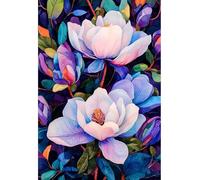 MIRONS Canevas Broderie Point de Croix Kit Complet, Fleurs 11CT Kit Broderie Point de Croix Compté Imprimé DéButant, Easy Set Loisirs CréAtifs Broderie 40x50cm