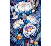 MIRONS Canevas Broderie Point de Croix Kit Complet, Fleurs 11CT Kit Broderie Point de Croix Compté Imprimé DéButant, Easy Set Loisirs CréAtifs Broderie 40x50cm