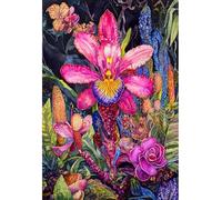 MIRONS Canevas Broderie Point de Croix Kit Complet, Fleurs 11CT Kit Broderie Point de Croix Compté Imprimé DéButant, Easy Set Loisirs CréAtifs Broderie 40x50cm