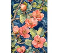 MIRONS Canevas Broderie Point de Croix Kit Complet, Fleurs 11CT Kit Broderie Point de Croix Compté Imprimé DéButant, Easy Set Loisirs CréAtifs Broderie 40x50cm