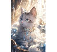 MIRONS Collection Complète de Broderie Kit, Chat brillant,K,40 * 50cm D'entrée de Gamme Imprimé Cross Broderie Kit DIY Broderie Kit Débutant 11CT 3 Brins