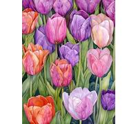 MIRONS Diamond Painting 5D Complet, fleurs Peinture Diamant, Diamant Strass Point de Croix Cristal Painting pour Murale Décoration 40x50cm