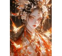 MIRONS Diamond Painting, Fille Manga,L,50 * 70cm 5D Broderie Diamant Painting DIY Broderie Diamant Painting Kit Bricolage Peinture Diamant Artisanat Strass pour Adultes