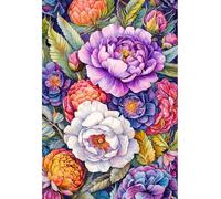 MIRONS Diamond Painting, fleurs 5D Diamant Peinture, Broderie Diamant Kit Complet,Maison Salon Chambre Décor Artisanat 40x50cm