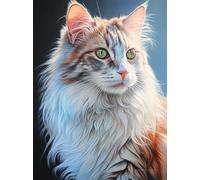 MIRONS Diamond Painting, Images de chat à fourrure, L, 40 x 50 cm. 5D Broderie Diamant Painting DIY Broderie Diamant Painting Kit Bricolage Peinture Diamant Artisanat Strass pour Adultes
