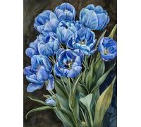 MIRONS Diamond Painting Kit, fleurs 5D Strass Complet Peinture Diamant Set DIY Ronde Pierre Broderie Diamant pour Accueil Décor 40x50cm