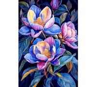 MIRONS DIY 5D Diamant Numérique Peinture Kit, fleurs Diamond Painting Cristal Strass Broderie Point De Croix Artisanat Toile Décoration Murale 40x50cm