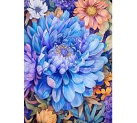 MIRONS DIY Diamond Painting Kit Complet, fleurs Peinture Diamant 5D Point de Croix Diamant Rond Décoration Murale Cadeau 40x50cm