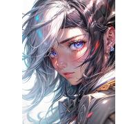 MIRONS DIY Kit Broderie Point De Croix, Fille manga mignonne,J,50 * 70cm 11CT Cross Stitch Embroidery Starter Kit,Kit de Couture à la Main pour Adultes