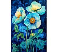 MIRONS DIY Kit Broderie Point De Croix, Fleurs 11CT Cross Stitch Embroidery Starter Kit,Kit de Couture à la Main 40x50cm