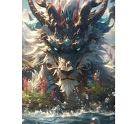 MIRONS Kit Broderie Point de Croix, Motif dragon fantastique, J, 50 x 70 cm. Point de Croix Kit de Broderie Imprimé 11CT DIY Kit Broderie Point De Croix
