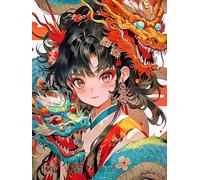 MIRONS Kit de Démarrage de Broderie, Belle fille manga,R,50 * 70cm DIY 11CT Point de Croix Broderie Starter kit,Embroidery Starter Kit pour Adultes Débutant