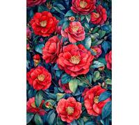 MIRONS Kit de Démarrage de Broderie, Fleurs Point de Croix Kit de Broderie Imprimé,Kits de Point de Croix Estampé Bricolage 40x50cm