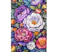 MIRONS Kits Broderie Point de Croix, Fleurs Point de Croix Kit de Broderie Imprimé 11CT DIY Kit de Démarrage de Broderie 40x50cm