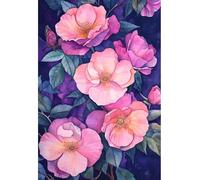 MIRONS Kits Broderie Point de Croix, Fleurs Point de Croix Kit de Broderie Imprimé 11CT DIY Kit de Démarrage de Broderie 40x50cm