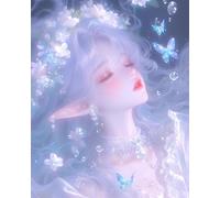 MIRONS Kits de Point de Croix Estampé Bricolage, Filles, fleurs et papillons 11CT Couture Gamme Complète de Kits de Démarrage de Broderie pré-imprimés, DIY Kit Broderie Point De Croix 40x50cm