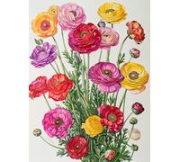 MIRONS Kits de Point de Croix Estampé Bricolage, Fleurs 11CT Couture Gamme Complète de Kits de Démarrage de Broderie pré-imprimés, DIY Kit Broderie Point De Croix 40x50cm