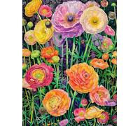 MIRONS Kits de Point de Croix Estampé Bricolage, Fleurs 11CT Couture Gamme Complète de Kits de Démarrage de Broderie pré-imprimés, DIY Kit Broderie Point De Croix 40x50cm