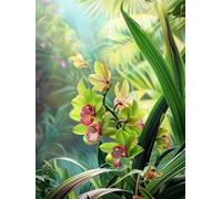 MIRONS Kits de Point de Croix Estampé Bricolage, Fleurs 11CT Couture Gamme Complète de Kits de Démarrage de Broderie pré-imprimés, DIY Kit Broderie Point De Croix 40x50cm