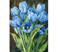 MIRONS Kits de Point de Croix Estampé Bricolage, Fleurs 11CT Couture Gamme Complète de Kits de Démarrage de Broderie pré-imprimés, DIY Kit Broderie Point De Croix 40x50cm