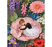 MIRONS Kits de Point de Croix, Fille dans les buissons de fleurs Kits de Broderie au Point de Croix Imprimés 11CT, Kits de Broderie Estampillés, Décoration Murale 40x50cm