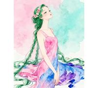 MIRONS Kits de Point de Croix, filles de dessin animé et fleurs 11CT Cross Stitch Embroidery Starter Kit,Debutant Broderie Point de Croix Imprimé 40x50cm