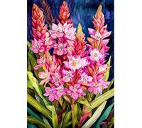 MIRONS Kits de Point de Croix, Fleurs DIY Kit de Broderie 11CT Estampé, ebutant Broderie Point de Croix Imprimé 40x50cm