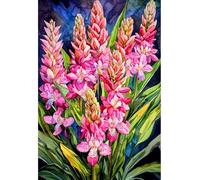 MIRONS Kits de Point de Croix, Fleurs DIY Kit de Broderie 11CT Estampé, ebutant Broderie Point de Croix Imprimé 40x50cm