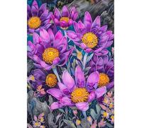 MIRONS Kits de Point de Croix, Fleurs Kits de Broderie au Point de Croix Imprimés 11CT, Kits de Broderie Estampillés, Décoration Murale 40x50cm