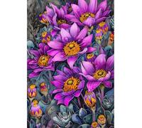 MIRONS Kits de Point de Croix, Fleurs Kits de Broderie au Point de Croix Imprimés 11CT, Kits de Broderie Estampillés, Décoration Murale 40x50cm