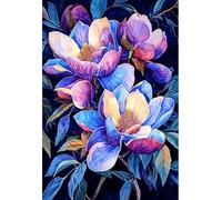 MIRONS Kits de Point de Croix, Fleurs Kits de Broderie au Point de Croix Imprimés 11CT, Kits de Broderie Estampillés, Décoration Murale 40x50cm