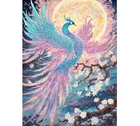 MIRONS Kits de point de croix pour adultes, Phénix magique,O,30 * 40cm 11CT canevas point de croix,debutant broderie point de croix imprimé,décoration murale