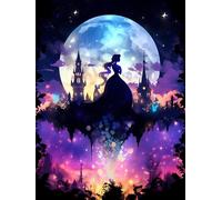 MIRONS Kits de Point de Croix, Princesse au clair de lune,A,40 * 50cm DIY Kit de Broderie 11CT Estampé, Needlework facile pour Adultes Débutant Maison Décoration