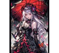 MIRONS Peinture Diamant 5D DIY Complet, Jolie fille manga, N, 50 x 70 cm. Broderie Diamant Kit Complet,Diamond Strass Toile Point de Croix Painting par Numéro pour Décoration Murale Adultes